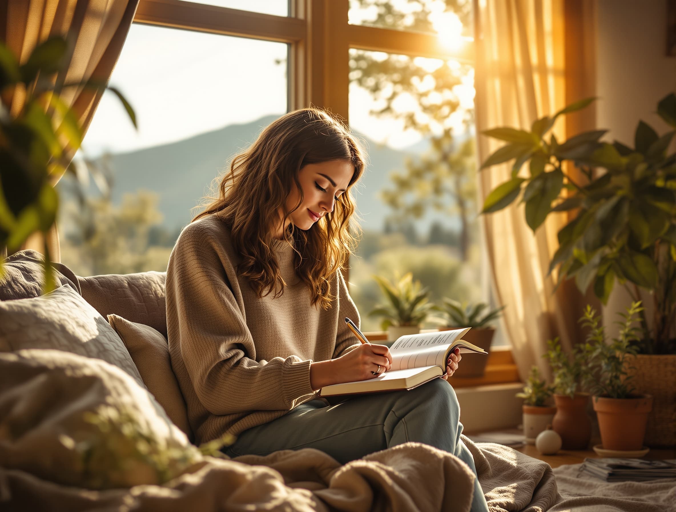 Woman journaling