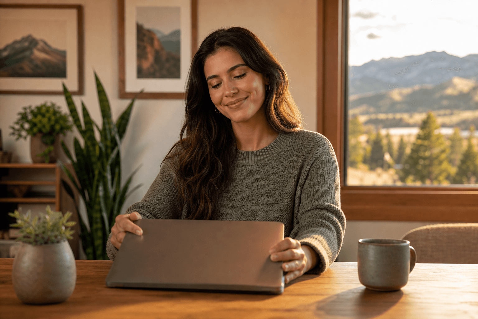Woman completing virtual IOP session at Inner Peak Colorado