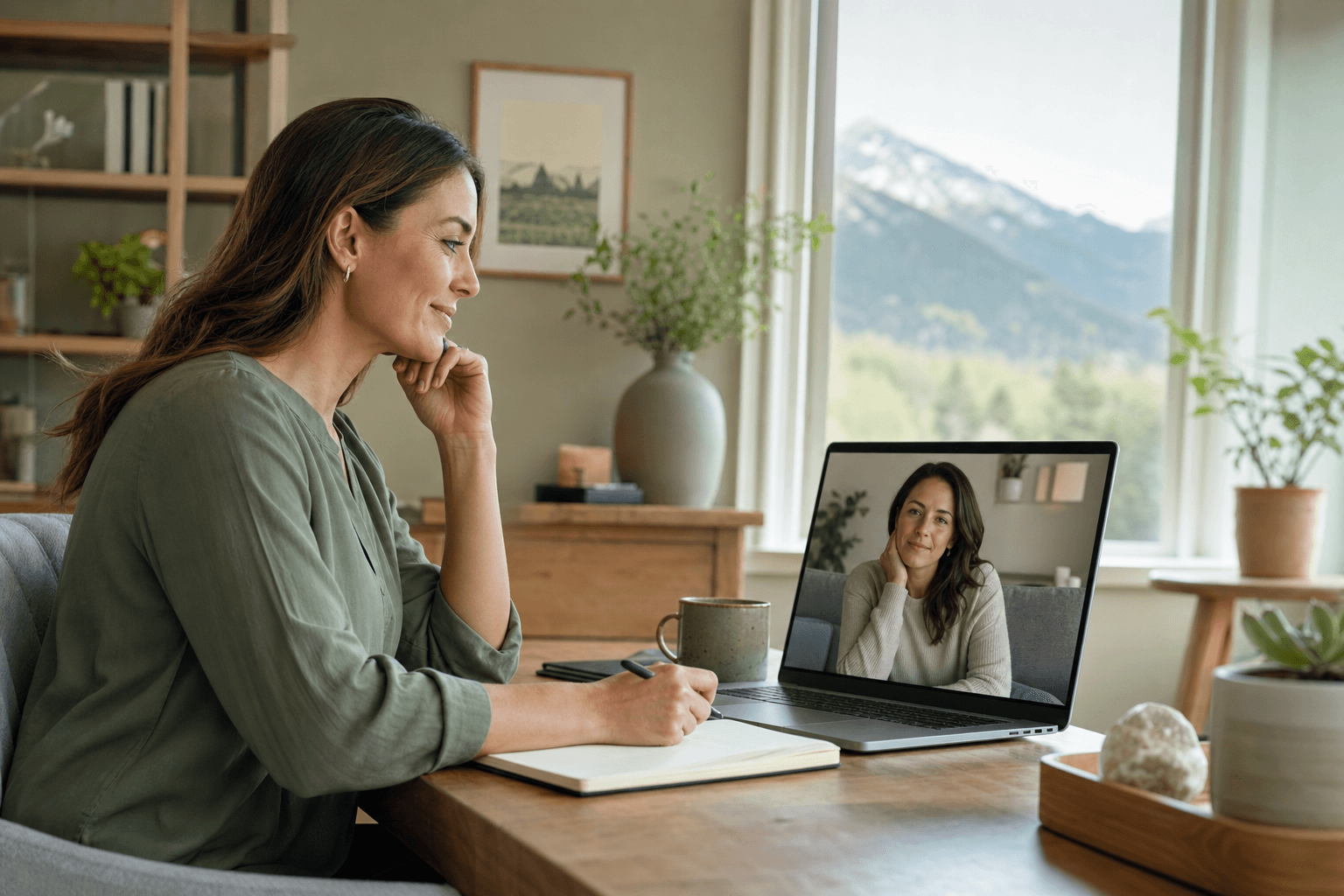 Virtual individual therapy session for outpatient clients at Inner Peak Colorado