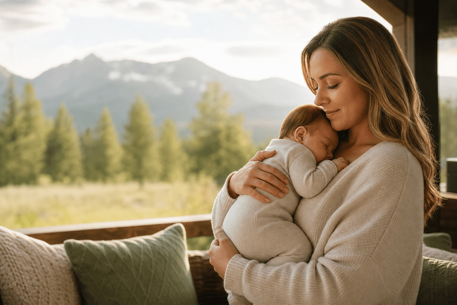 Mother and infant representing postpartum recovery and healing at Inner Peak Colorado